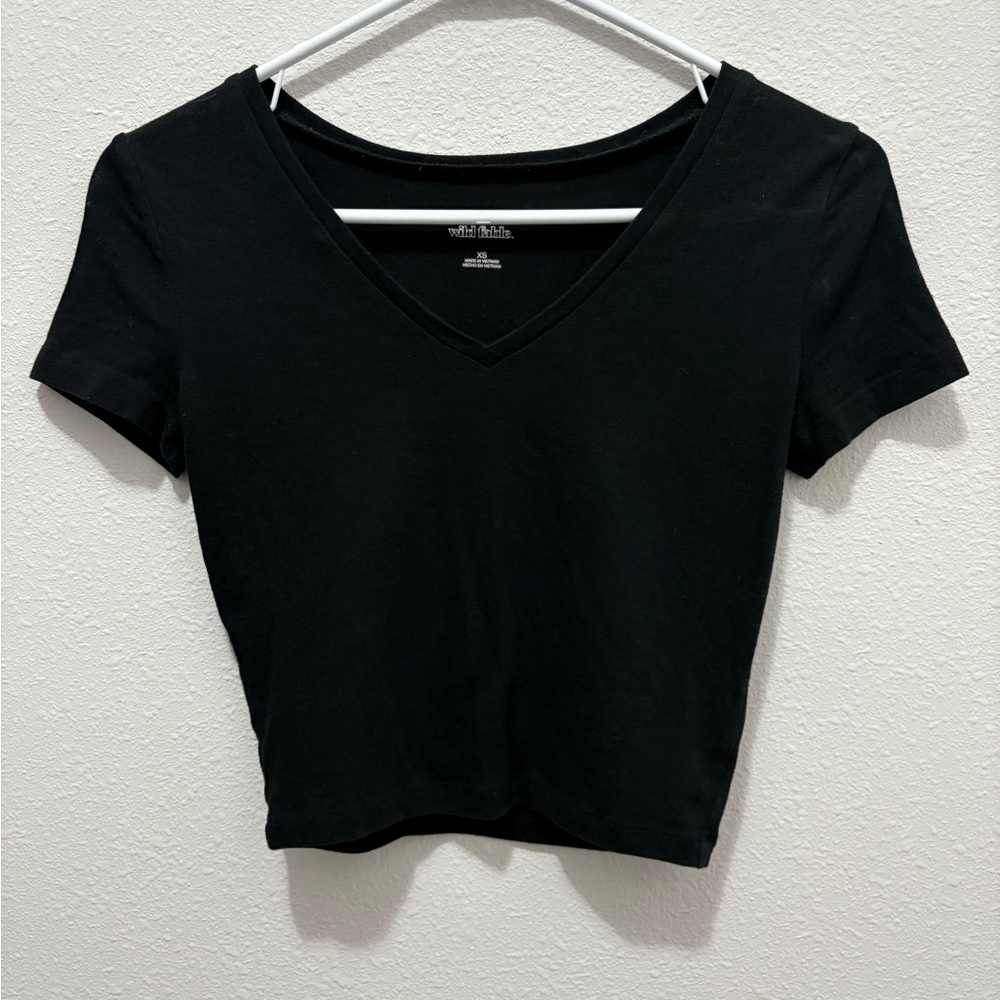 Black Wild Fable Cropped V-Neck